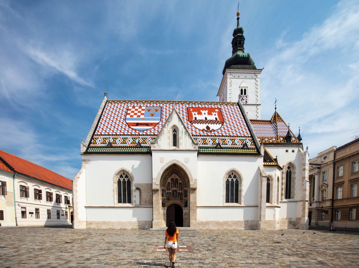 martin-bennie-b5pNdvkMDs0-unsplash St. Mark's Church in Zagreb with its famous tiled coat-of-arms roof
